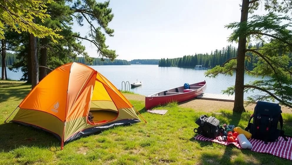 Härge båd och camping för nybörjare