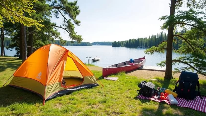 Härge båd och camping för nybörjare