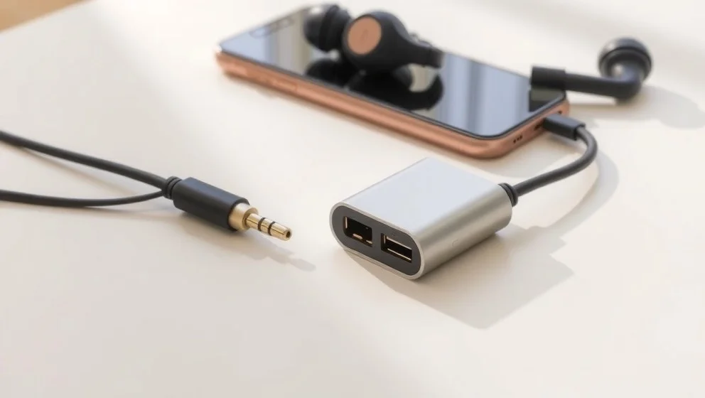 USB-C adapter med 3,5 mm och laddning