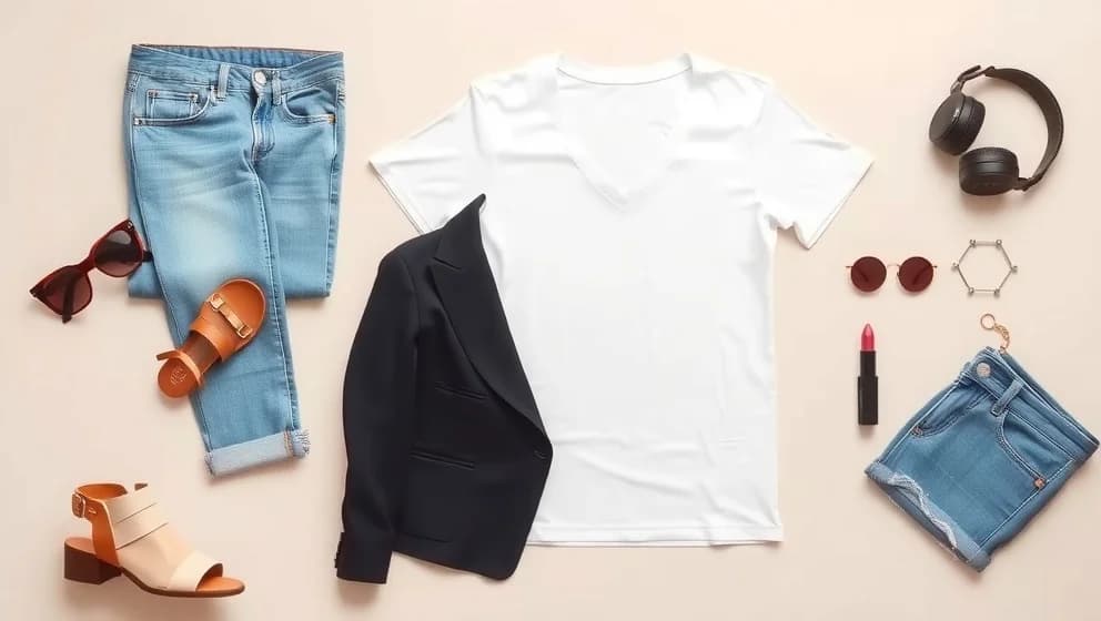 Vit v-ringad t-shirt dam för varje tillfälle